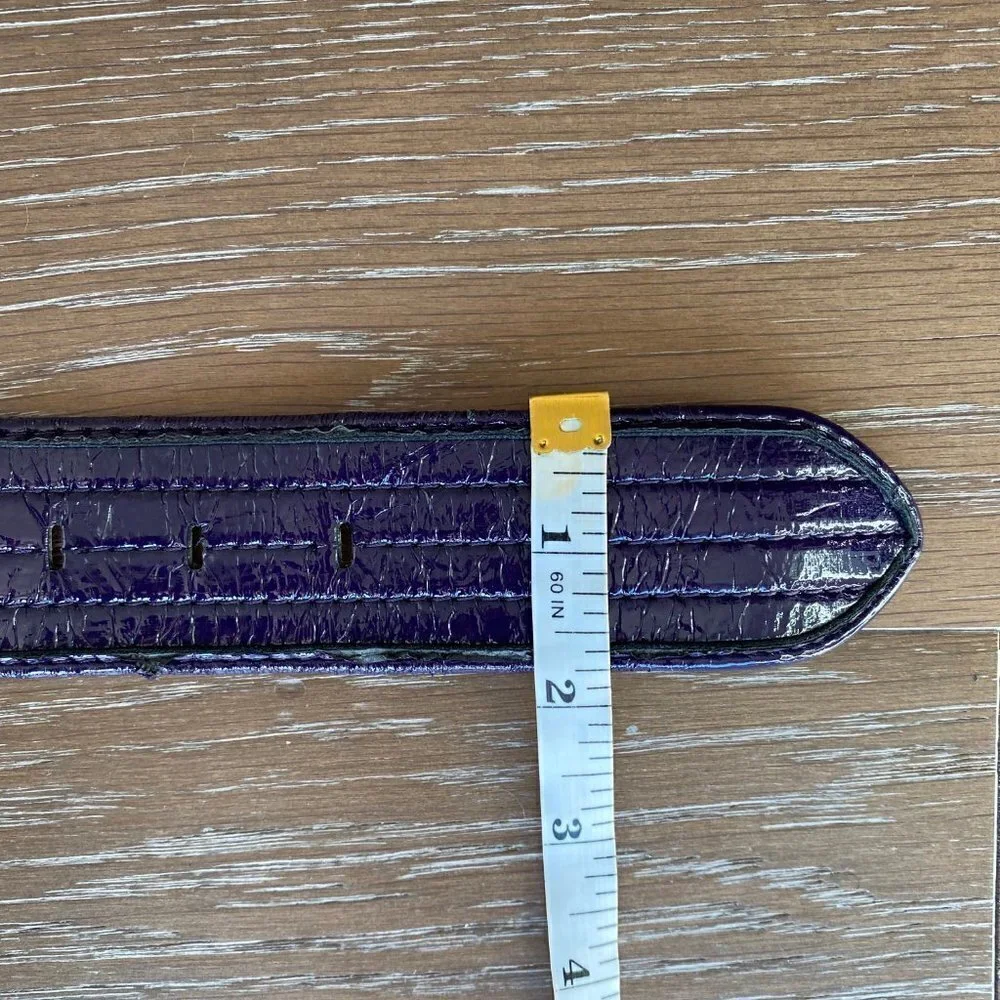 Vegan Patent Leather Belt | Purple | XL